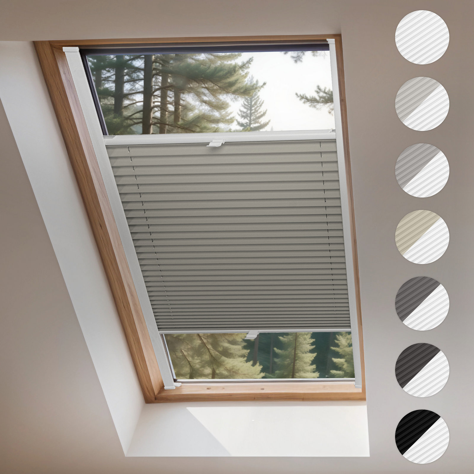 Blackout Skylight Custom Made Pleated Blinds – Top-Down/Bottom-up