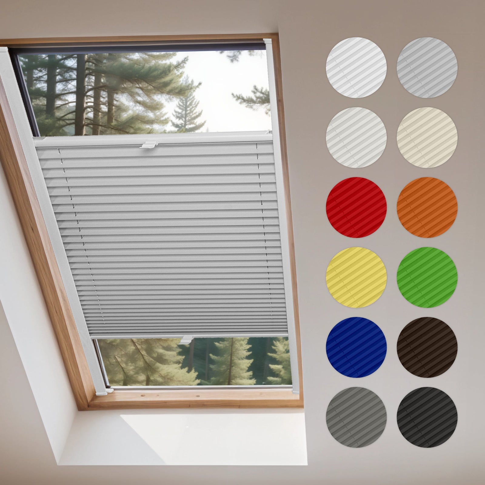 Skylight Custom Made Pleated Blinds