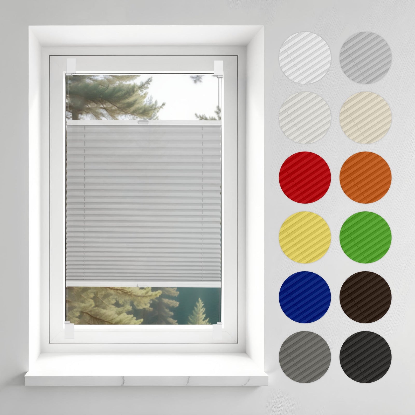 Adhesive Fix Custom Made Pleated Blinds