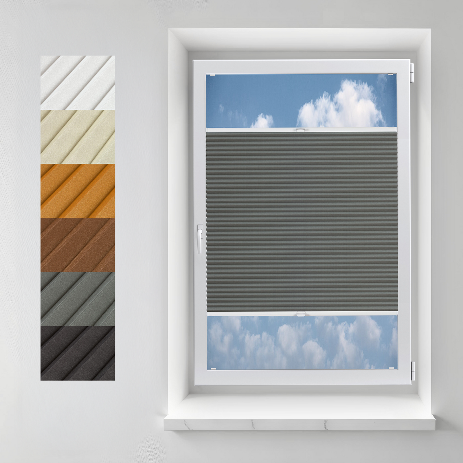XL Luxury Blackout Pearlescent Custom Made Pleated Shades