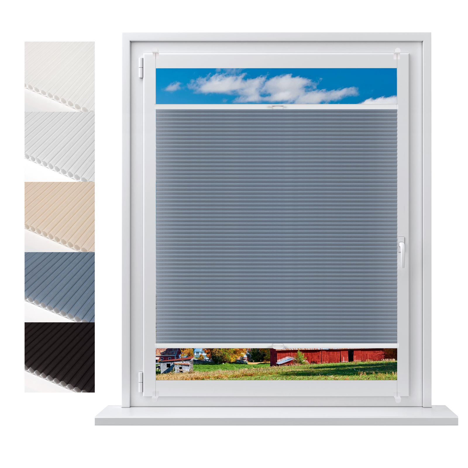 XL Honeycomb No-Drill Custom Made Pleated Blinds