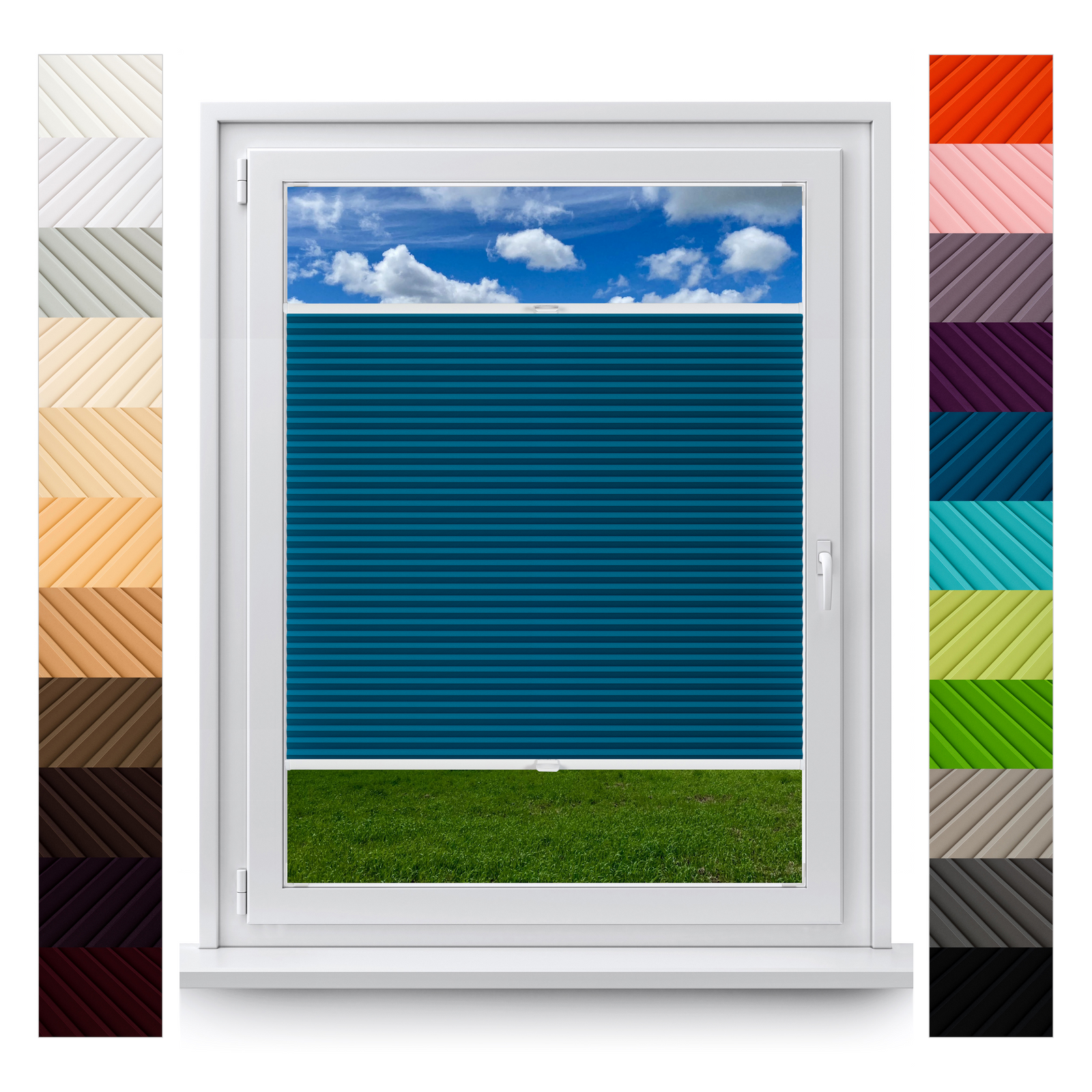 XXL Adhesive Custom Made Pleated Blinds
