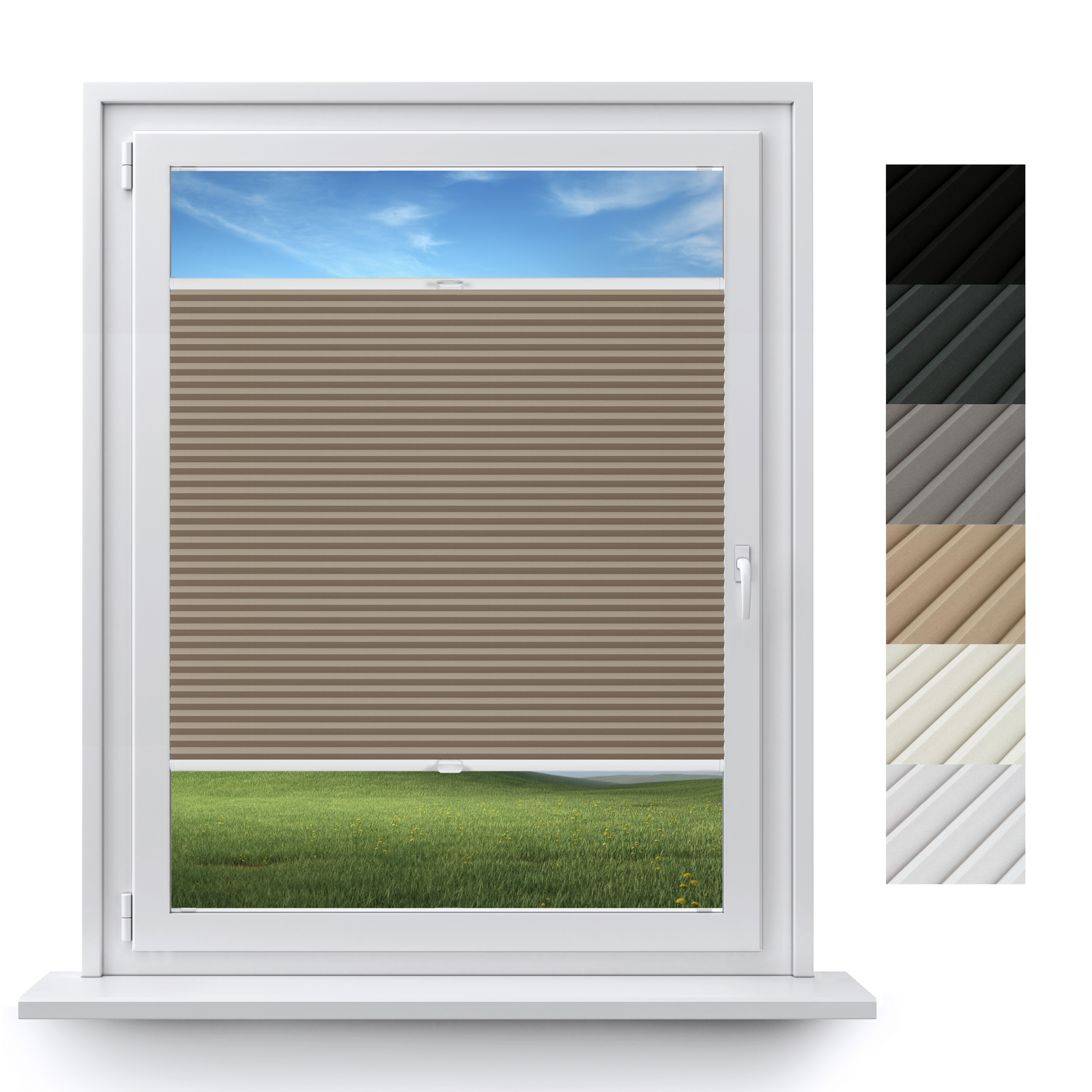 XL Blackout Drill Mount Custom Made Pleated Blinds