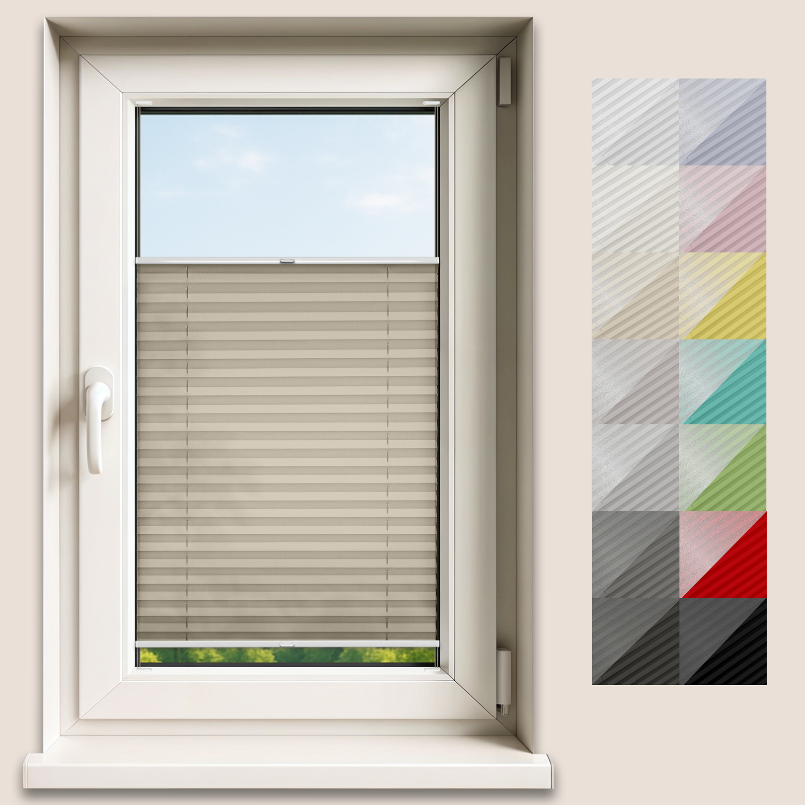 Thermal Drill Mount Custom Made Pleated Blinds