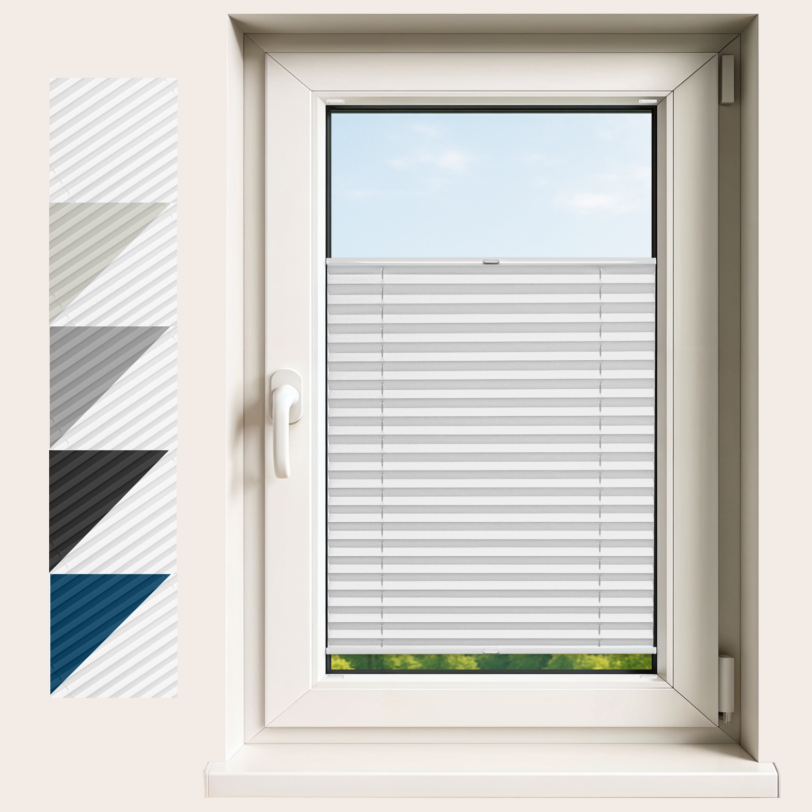 Premium Blackout No-Drill Custom Made Pleated Blinds