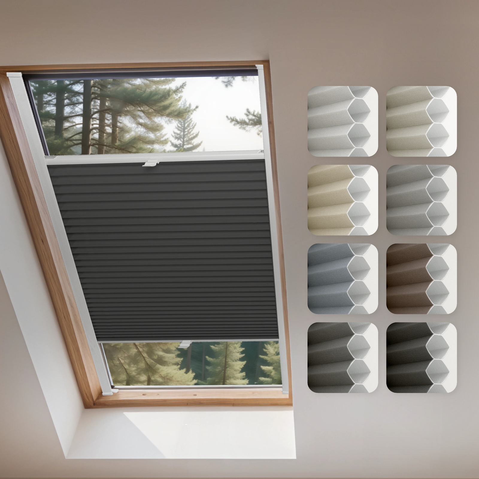 Blackout Honeycomb Skylight Custom Made Pleated Blinds