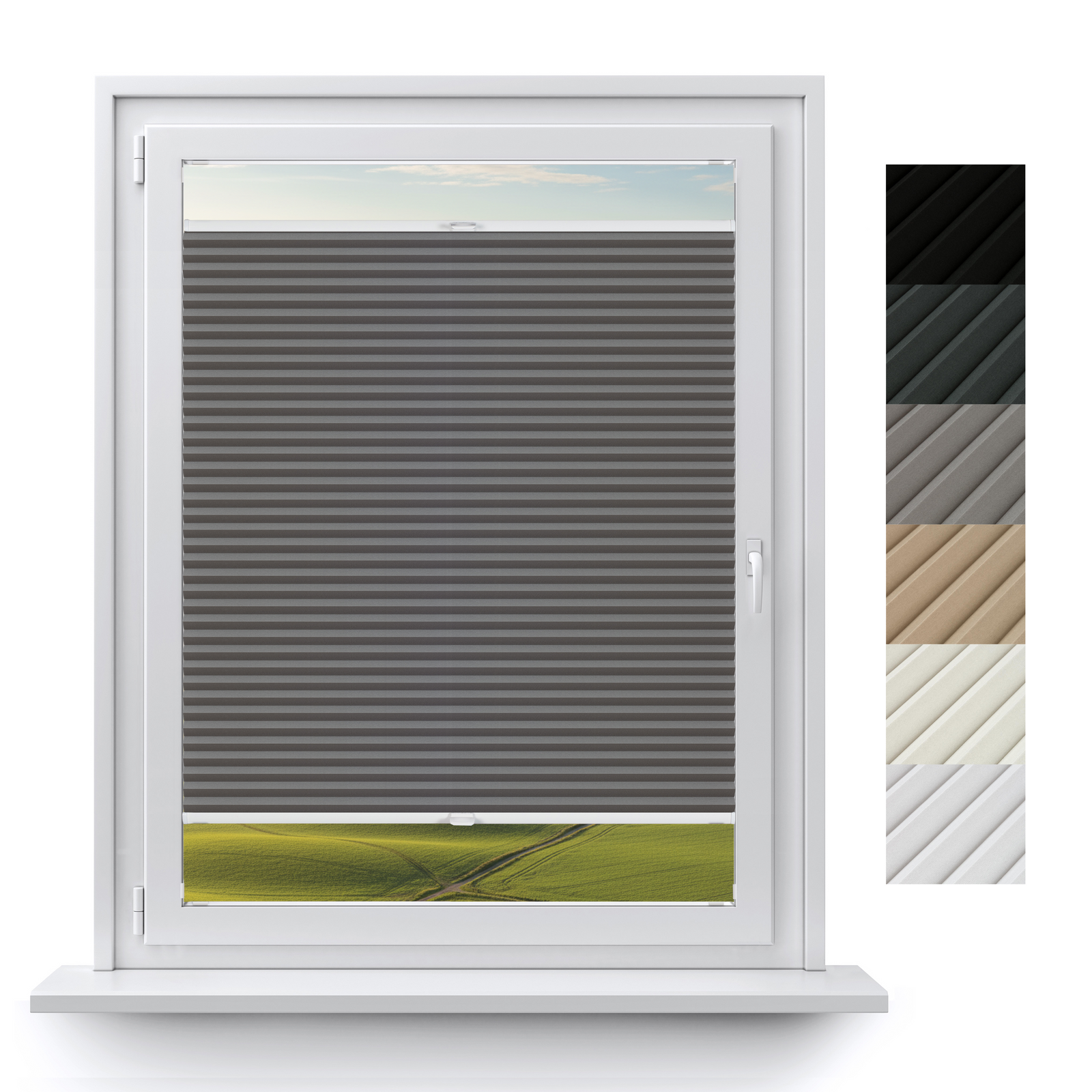 XL Blackout Adhesive Custom Made Pleated Blinds